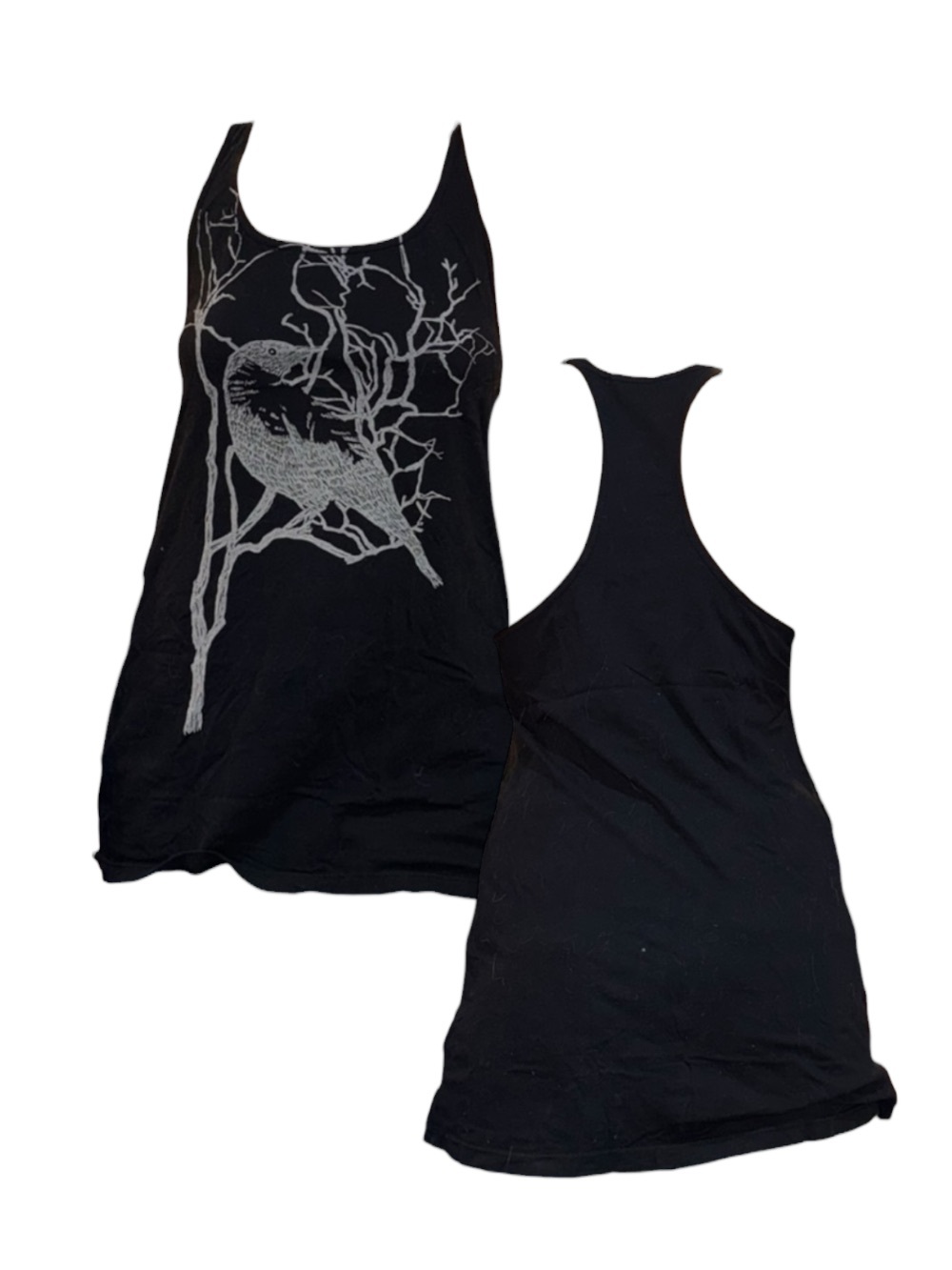 Truly Madly Deeply Black Bird Graphic Tank Top